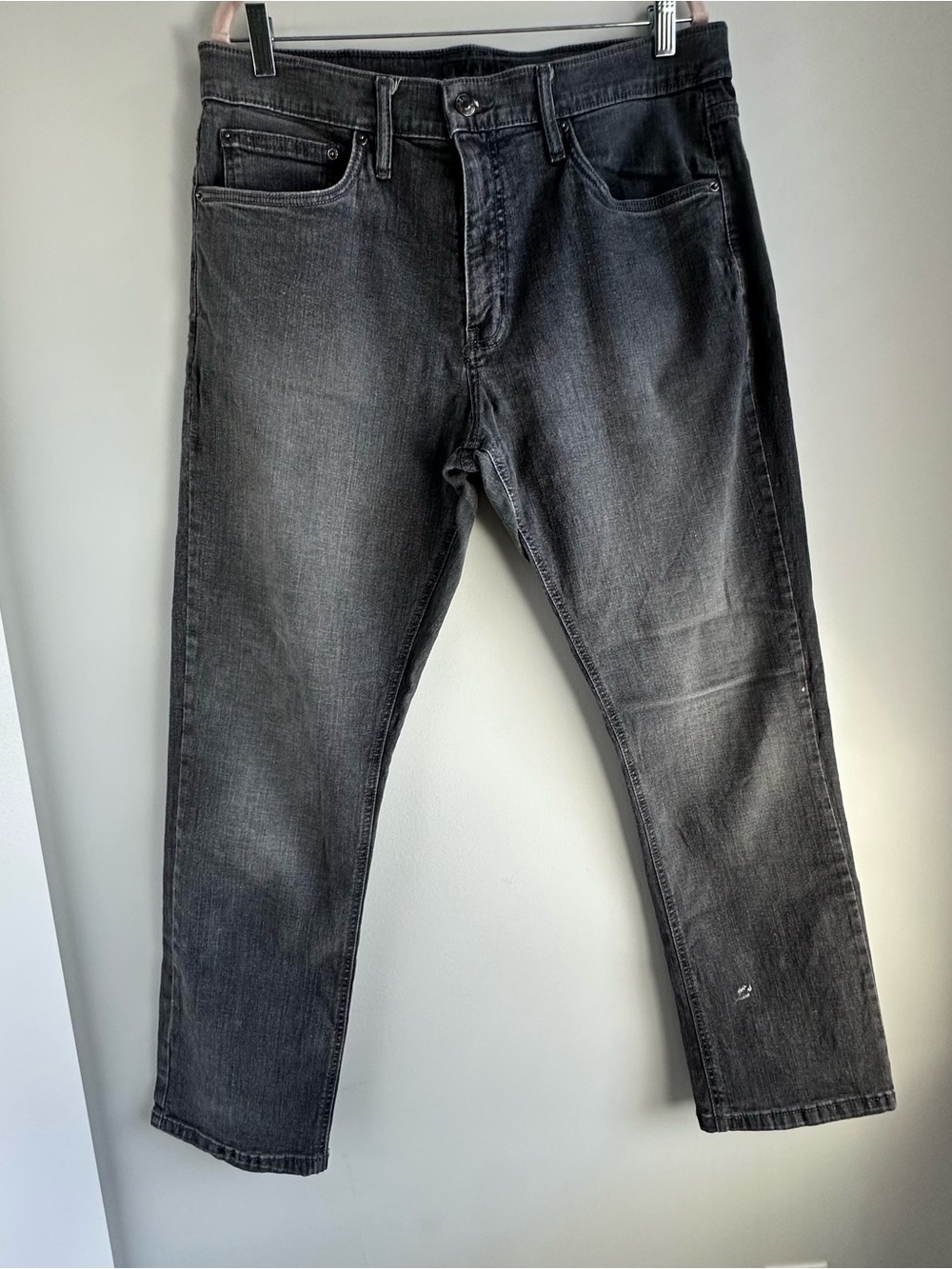 Urban Star Men's Black Washed Straight-Leg Jeans 36 x 31